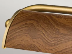 Große Bilderleuchte WINCHFIELD verstellbar, Holzoptik-Altmessing, B: 70cm