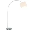 Große Bogenlampe höhenverstellbar von 150-215cm, Stoffschirm Weiß mit E27 LED