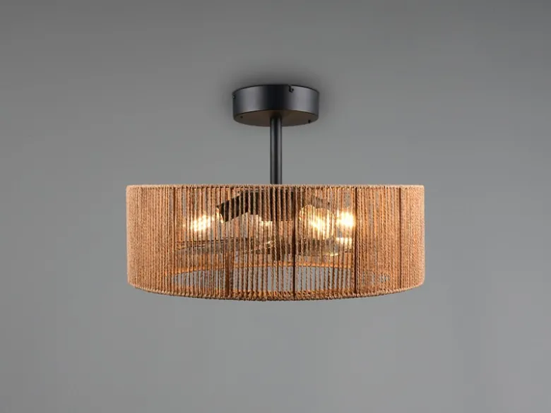 Große Boho Deckenleuchte SMILLUM mit Ventilator & Fernbedienung Ø 61cm