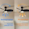 Große Boho LED Deckenleuchte Natur mit Ventilator & Fernbedienung Ø 61cm