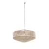 Große Boho LED Pendelleuchte Lampenschirm Baumwolle Beige, Ø 61cm
