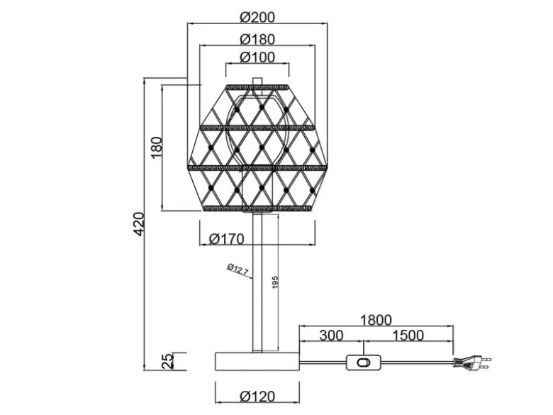 Große Boho Tischlampe HIVE Lampenschirm geflochten aus Hanfseil, Höhe 42cm