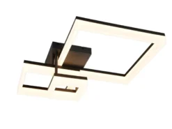 Große Deckenleuchte CAMINO Schwarz mit 3 LED Leuchteinheiten, Breite 65cm