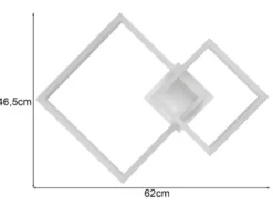 Große Deckenleuchte CAMINO Weiß mit 2 LED Leuchteinheiten, Breite 62cm