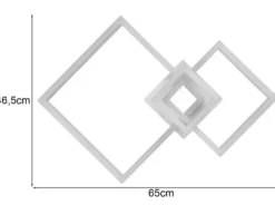 Große Deckenleuchte CAMINO Weiß mit 3 LED Leuchteinheiten, Breite 65cm