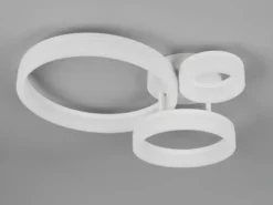 Große Deckenleuchte SCOPE mit drei LED Ringen in Weiß, Breite 51cm