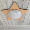 Große Deckenleuchte Stern fürs Kinderzimmer MDF Holz in Peach Fuzz, E27, B 53cm