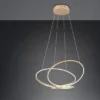 Große dimmbare LED Pendelleuchte DARVIN in Gold, Breite 84cm