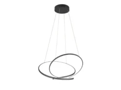 Große dimmbare LED Pendelleuchte DARVIN Schwarz, Breite 84cm