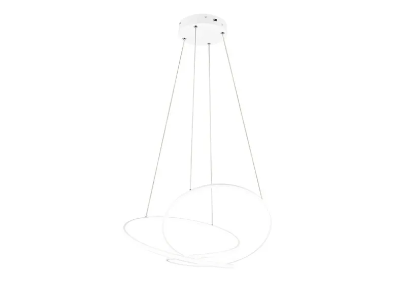 Große dimmbare LED Pendelleuchte DARVIN in Weiß, Breite 84cm