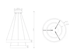 Große dimmbare LED Ring Pendelleuchte LYNWOOD mit Naturholz Ø 60cm