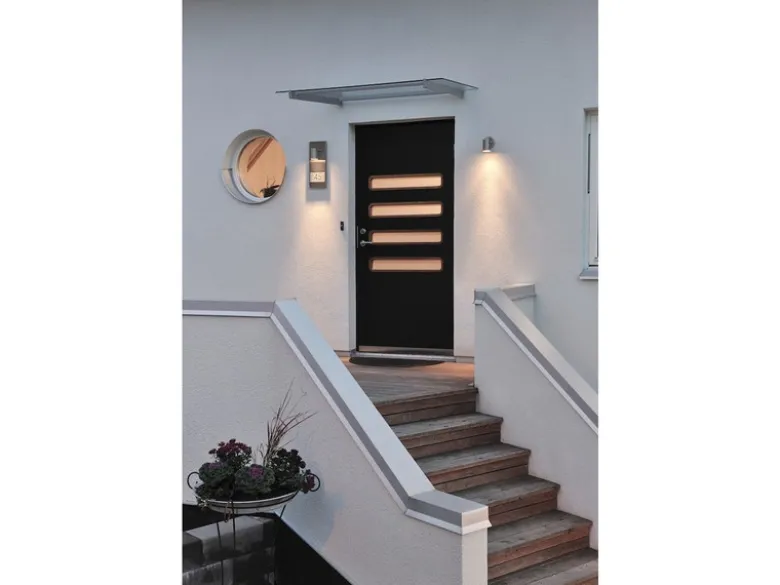 Große Hausnummernleuchte MODENA, Außenwandleuchte Downlight, Schwarz