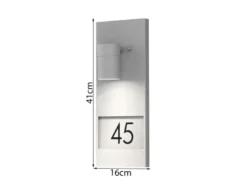 Große Hausnummernleuchte MODENA, Außenwandleuchte Downlight, Grau
