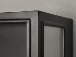 Große LED Außenwandlaterne aus Stahl Schwarz mit Klarglas, Höhe 40cm