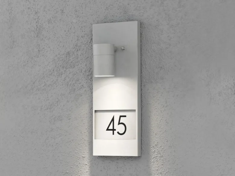 Große LED Außenwandleuchte / Hausnummernleuchte Downlight, Grau