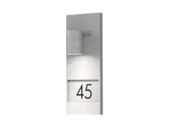 Große LED Außenwandleuchte / Hausnummernleuchte Downlight, Grau