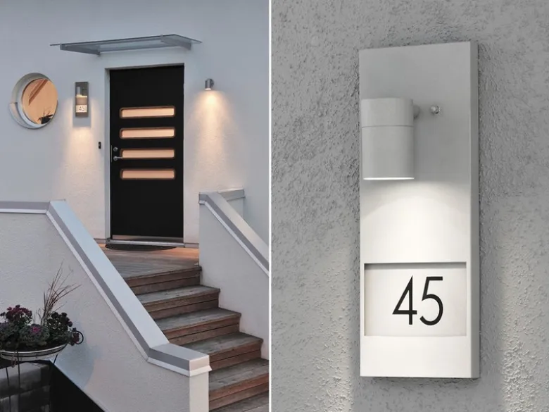 Große LED Außenwandleuchte / Hausnummernleuchte Downlight, Grau