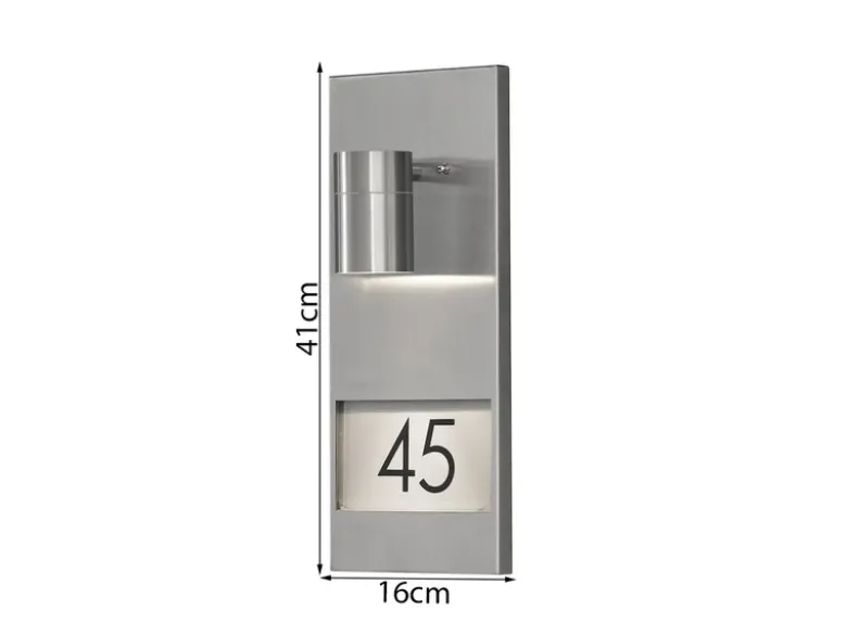 Große LED Außenwandleuchte / Hausnummernleuchte Downlight, Edelstahl
