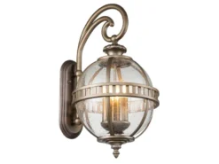 Große LED Außenwandleuchte im Jugendstil, Bronze Höhe 58cm