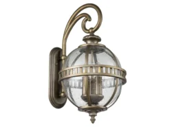 Große LED Außenwandleuchte im Jugendstil, Bronze Höhe 58cm