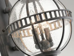Große LED Außenwandleuchte im Jugendstil, Anthrazit Höhe 49cm