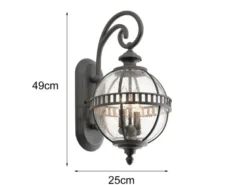 Große LED Außenwandleuchte im Jugendstil, Anthrazit Höhe 49cm