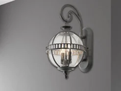 Große LED Außenwandleuchte im Jugendstil, Anthrazit Höhe 49cm