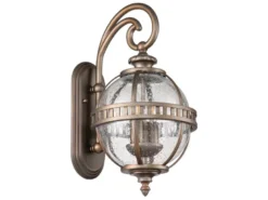 Große LED Außenwandleuchte im Jugendstil, Bronze Höhe 49cm
