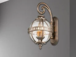 Große LED Außenwandleuchte im Jugendstil, Bronze Höhe 49cm