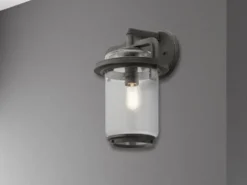 Große LED Außenwandleuchte im Vintage Industrial Style, Höhe 44cm