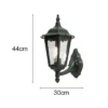 Große LED Außenwandleuchte Laterne stehend aus Aluminium Grün, Höhe 44cm