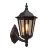 Große LED Außenwandleuchte Laterne stehend aus Aluminium Schwarz, Höhe 44cm