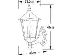 Große LED Außenwandleuchte Laterne stehend aus Aluminium Weiß, Höhe 44cm