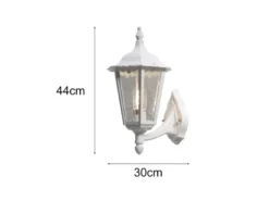 Große LED Außenwandleuchte Laterne stehend aus Aluminium Weiß, Höhe 44cm