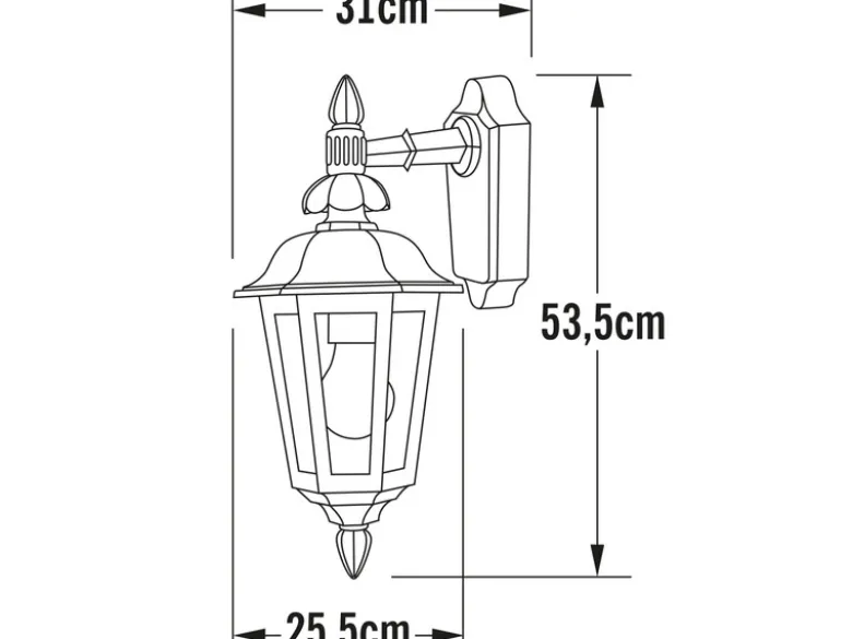 Große LED Außenwandleuchte Laterne hängend, Alu Weiß, Höhe 54cm