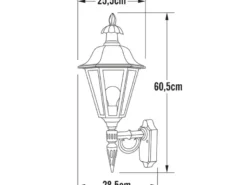 Große LED Außenwandleuchte Laterne stehend, Alu Weiß, Höhe 61cm