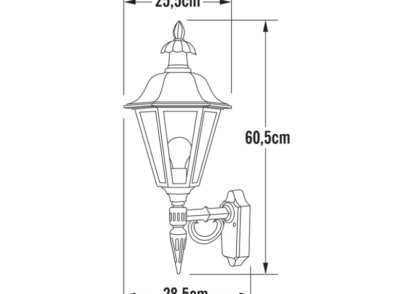 Große LED Außenwandleuchte Laterne stehend, Alu Weiß, Höhe 61cm