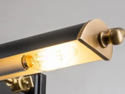 Große LED Bilderleuchte in Schwarz-Altmessing, verstellbar, Breite 70cm