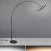 Große LED Bogenlampe AMADOR dimmbar aus Metall Schwarz, Höhe 205cm