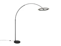 Große LED Bogenlampe AMADOR dimmbar aus Metall Schwarz, Höhe 205cm
