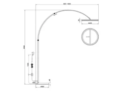 Große LED Bogenlampe AMADOR dimmbar aus Metall Coffee, Höhe 205cm