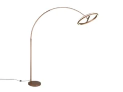 Große LED Bogenlampe AMADOR dimmbar aus Metall Coffee, Höhe 205cm