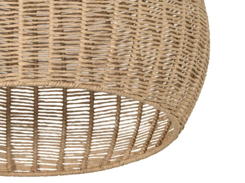 Große LED Boho Pendelleuchte 1-flammig mit Lampenschirm aus Jute, Ø 54cm
