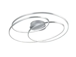 Große LED Deckenlampe GALE hell, dimmbar über Schalter, Silber, Breite 80cm