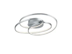 Große LED Deckenlampe GALE Silber, dimmbar über Schalter, Breite 60cm