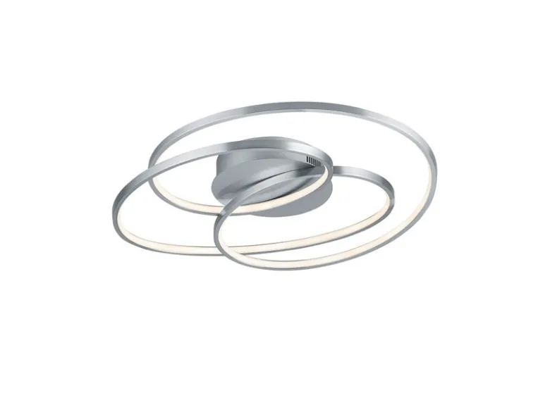 Große LED Deckenlampe GALE Silber, dimmbar über Schalter, Breite 60cm