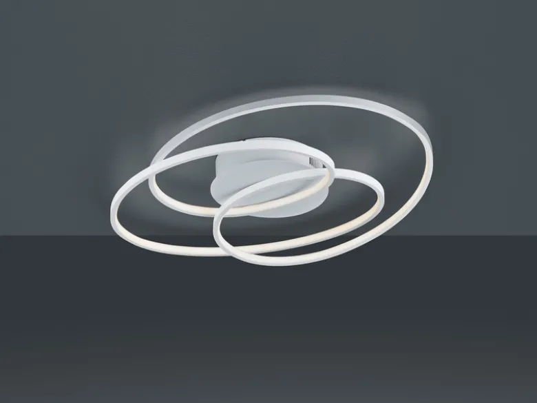 Große LED Deckenlampe GALE Weiß, dimmbar über Schalter, Breite 60cm