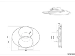 Große LED Deckenlampe GALE Weiß, dimmbar über Schalter, Breite 60cm