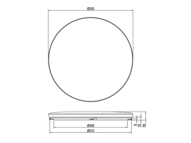 Große LED Deckenleuchte BLANCA flach, hell & dimmbar, Warmweiß Ø 53cm