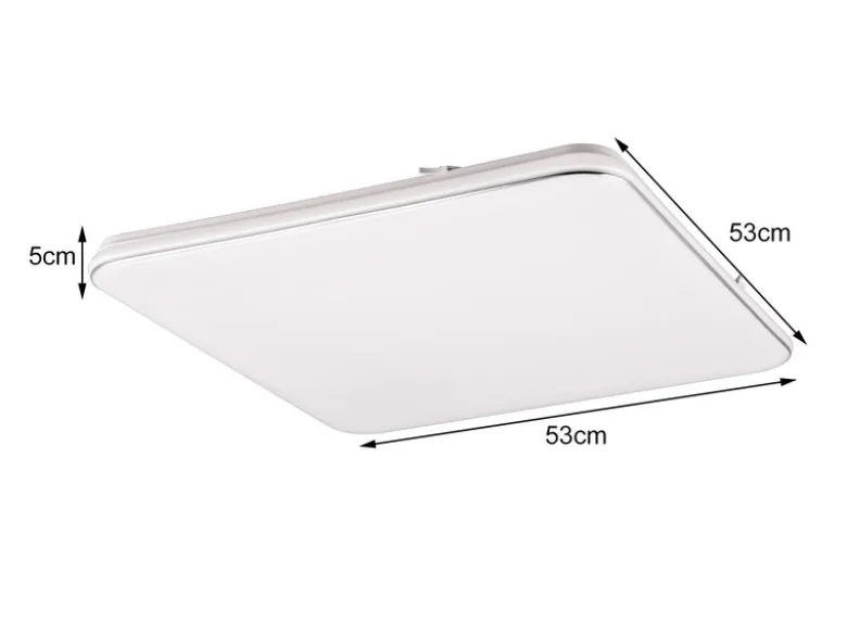 Große LED Deckenleuchte BLANCA flach, hell & dimmbar, Warmweiß, Quadrat 53cm